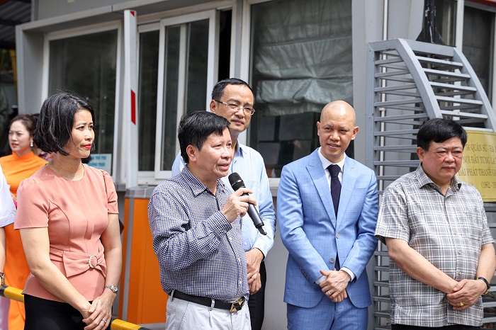 Ông Vũ Hải Quang - Phó Tổng giám đốc VOV chia sẻ  trong buổi khai trương cây ATM gạo